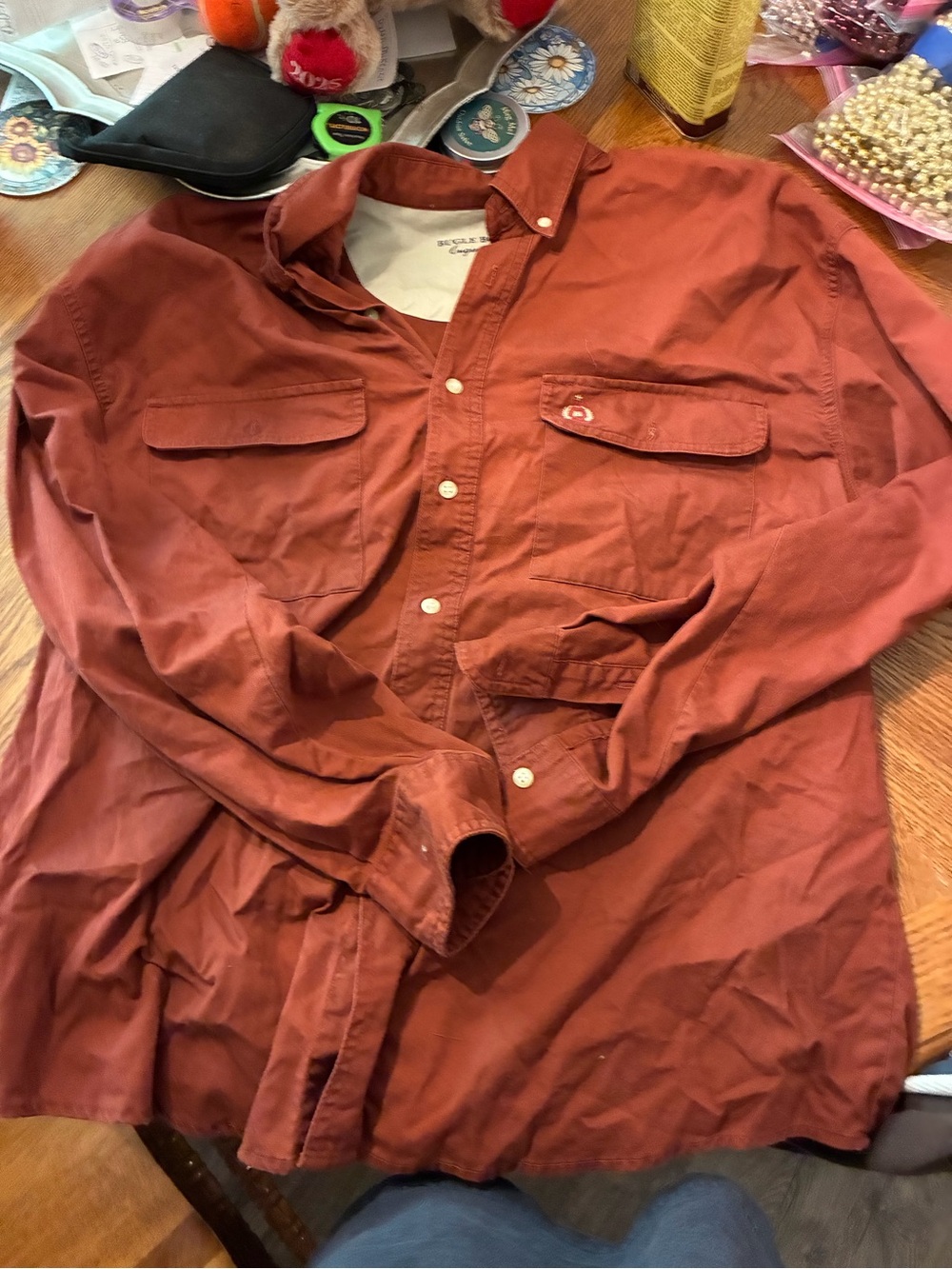 Bugle Boy Rust Orange Long-Sleeve Button-Down Shirt